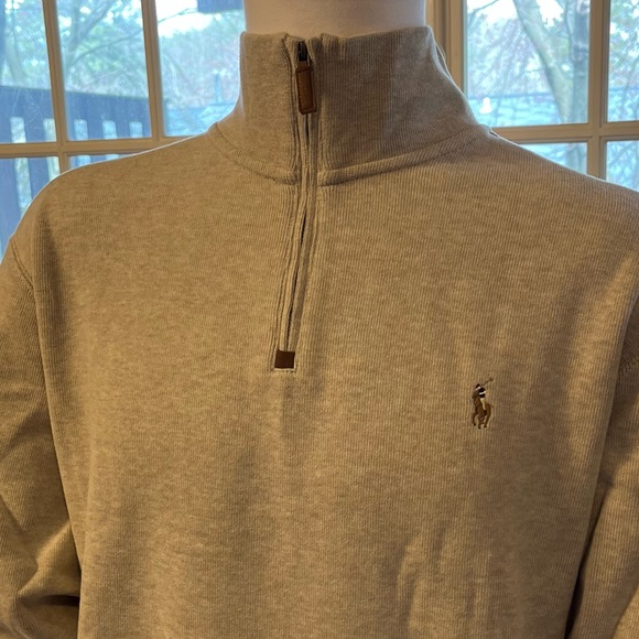 POLO RALPH LAUREN 1/4 Zip Tan Pullover